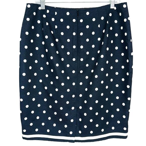 NWT Talbots Petites Navy & White Polka Dot Cotton Pencil Skirt Size 12P - Picture 7 of 13